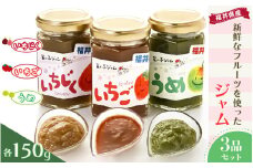 【福井県産】フルーツを使った ジャム 3種セット（梅ジャム 苺ジャム いちじくジャム）[m03-a019]