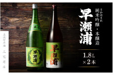 【早瀬浦】純米吟醸 さかほまれ 1800ml × 1本 ＆ 本醸造 1800ml× 1本 セット【飲み比べ 日本酒 地酒 福井 美浜 早瀬 フルーティ 男酒 硬水 ミネラル 希少 ご褒美 家飲み】[m16-b009]