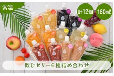 飲むゼリー 詰め合わせ 6種（計12個）【みかん りんご ぶどう いちご ピーチ レモン】 着色料 保存料 香料 不使用 【ギフト 母の日 父の日 こどもの日 敬老の日】[m01-a024]