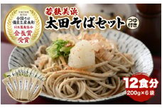 若狭美浜 太田そばセット 12食分（200g × 6袋）つゆ付 こだわりの蕎麦はこんなに美味い！ 耕作放棄地ゼロを目指して！【国産 蕎麦 麺類 乾麺 引越し 年越し お中元 お歳暮 母の日 父の日 敬老の日 お祝い 引き出物 お返し ギフト ハレの日 贈り物】[m70-a003]