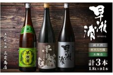 【早瀬浦】純米大吟醸 1800ml ＆ 純米酒 1800ml ＆ 本醸造 1800ml × 各1本ずつ セット【入手困難 飲み比べ 日本酒 地酒 福井 美浜 早瀬 フルーティ 男酒 硬水 ミネラル 希少 ご褒美 家飲み 敬老の日 プレゼント】[m16-e005]