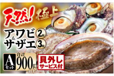 【期間限定】天然！極上 アワビ ＆ サザエ セットA(アワビ殻はずしサービス付き)【入手困難 産地直送 刺身 お造り おせち バター焼き BBQ あわび 鮑 サザエ さざえ 貝 砂抜き済 海鮮 魚介 酒の肴 つまみ 贅沢 ご褒美 冷凍 福井】[m21-j004_02]