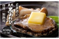 【天然・冷凍】日本海 若狭湾の黒アワビ 約500g (2～5個)【加熱用】入手困難 あわび アワビ 鮑 クロアワビ 黒あわび 急速冷凍 [m17-b001]