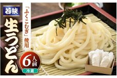 福井県産「ふく小麦」使用 若狭 生うどん 900g（150g×6玉）もっちり コシ のど越しツルツル 手打ち 生麺 麺類 釜揚げ 簡単調理 美味しいうどん 敬老の日 離乳食 子供の日 お歳暮 お中元 ギフト プレゼント お礼 母の日 父の日 年越し 送料無料 大容量[m04-a010] 