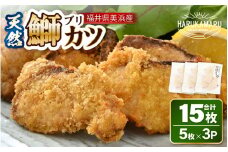 天然！美浜町産「日向ぶり」 ぶりカツ 約450g（約150g × 3袋）【ブランド ぶり ブリ 鰤 海鮮 海産物 魚介類 ブリカツ カツレツ 人気 惣菜 おかず おつまみ 国産 福井 冷凍 揚げ物 フライ 簡単調理】 [m36-a009]