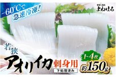 【先行予約】《-60℃で急速冷凍》若狭アオリイカ 刺身用1~4枚 (合計150g)【2025年11月中旬以降順次発送予定】下処理済みだからシンクも汚れず大好評! 福井 地物 海鮮 刺身 アオリイカ あおりいか いか イカ イカ丼 海鮮丼 魚介[m17-a066]
