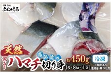 訳あり 若狭湾の天然 ハマチ (ブリ 幼魚) 約450g (6~8切×1袋) 塩焼き 煮つけ用 下処理済み！ブツ切り 生冷凍！だから人気！【ハマチ はまち ぶつ切り 切身 塩焼き 骨付き ブリ大根 煮物 カマ】 [m17-a067]
