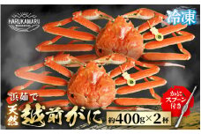 【先行予約】はるか丸厳選！≪浜茹で≫ 越前がに 約400g × 2杯 【冷凍】(カニスプーン付き) 【2025年11月下旬以降順次発送予定】【急速冷凍 ボイル 越前ガニ 蟹 茹で ずわいがに ズワイガニ 地物 天然 本場の味】 [m36-f002]