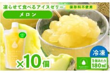 凍らせて食べる アイスゼリー（メロン）180ml × 10個 【保存料不使用】【おすすめ メロン デザート 冷たいおやつ 子供 人気 着色料 保存料 香料 不使用 アイス シャーベット ジュース 果物 ギフト 父の日】 [m01-b033]