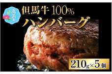 大切な人に食べてほしい但馬牛100％ ミート・マイチク ハンバーグ 5個セット 計1,050g ｜ クリスマス 父の日 お中元 牛肉100% 神戸牛 分厚いハンバーグ 牛肉 肉 冷凍 和牛 つなぎ なし