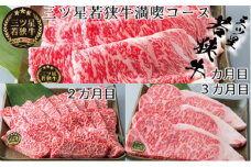 【祝北陸新幹線延伸】3ヶ月連続お届け　三ツ星若狭牛 満喫コース1［高島屋選定品］[№5580-0276]