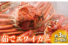茹でズワイガニ　約3kg（3-8杯）脚折れ含む　ずわいがに ズワイガニ ボイルガニ 蟹 かに カニ[№5580-0423]
