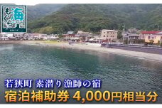 素潜り漁師の宿　宿泊利用券　4,000円分 [№5580-0550]