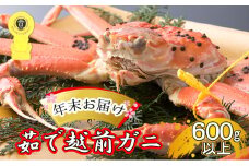 茹で 越前ガニ 約600g以上 1杯 年末配送 食通もうなる本場の味をぜひ、ご堪能ください 越前かに 蟹 カニ かに ボイルカニ ボイル蟹 ポーション ズワイガニ ずわい蟹 海鮮 福井 福井県 若狭町 [№5580-0585]