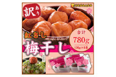 【訳あり】大入り梅干し130g×6袋 合計780g【保存容器付き】 [№5580-0673]