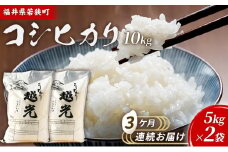 3ケ月連続 福井県若狭町コシヒカリ（一等米）10kg（5kg×2）（神谷農園） [№5580-0861]