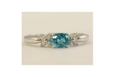 プラチナ　ブルージルコン(0.88ct)リング　13号サイズ【1214094】