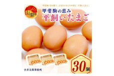 甲斐駒の恵み・着色料無添加の平飼いたまご30個【1226018】