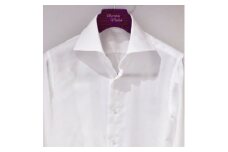ハンドメイド　ドレスシャツ　 白　Mサイズ　cotton100% 140番双糸ツイル生地【1239540】