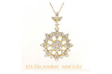 0.5ct  k18　ダイヤペンダント　P5928DI-Y【1325357】