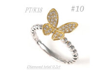0.2ct  蝶々　ダイヤリング　R3683DI-C　#10【1325401】