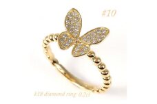 0.2ct  蝶々　ダイヤリング　R3683DI-Y　#10【1325423】