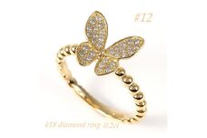 0.2ct  蝶々　ダイヤリング　R3683DI-Y　#12【1325431】