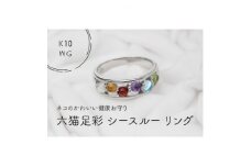 K10WG　六猫足彩(無病息災)　シースルーリング　15号(1点)【1330906】