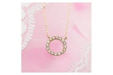 K18 0.2ctダイヤモンド　サークルペンダントネックレス　HH019119【1387337】