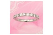 PT900 0.5ct 一文字ダイヤモンドリング　#18　HR-009178【1401068】