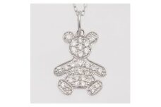 プラチナ ダイヤモンド くま ペンダントネックレス　　　HH018781【1441300】