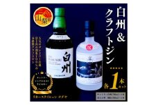 サントリーシングルモルトウイスキー「白州」と本格派クラフトジン「富士の神(フジノジン)」の2本セット【1467702】