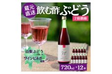 お酢のイメージを変える!ドリンクビネガーぶどう12本セット〈濃縮タイプ飲む酢/山梨産ビネガー使用〉【1488910】