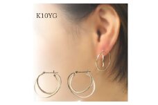 ＜山梨県＞＜ジュエリー＞K10YG 地金 Round/ラウンド ピアス　1ペア【1499440】