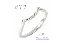 普段使いのカーブリング　0.09CT  RCR011DI-P #11【1539942】