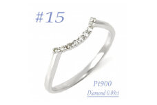 普段使いのカーブリング　0.09CT  RCR011DI-P #15【1539946】