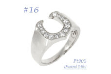 androgynous馬蹄リング 0.40CT　RCR012DI-P #16【1540176】