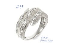 PT900 ダイヤ0.20CT 蛇リングγ　RCR0013DI-P #9【1540237】
