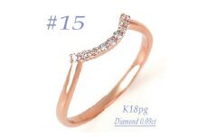 普段使いのカーブリング　0.09CT  RCR011DI-R #15【1540271】
