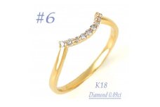普段使いのカーブリング　0.09CT  RCR011DI-Y #6【1540284】
