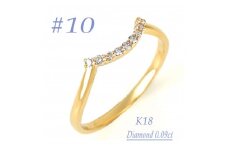 普段使いのカーブリング　0.09CT  RCR011DI-Y #10【1540289】