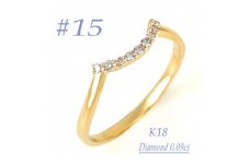 普段使いのカーブリング　0.09CT  RCR011DI-Y #15【1540295】