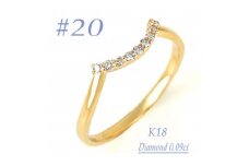 普段使いのカーブリング　0.09CT  RCR011DI-Y #20【1540301】
