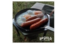 LEAPSTEEL 取っ手がとれる鉄フライパン3点セット ケース付(カーキ)キャンプ用品【1550903】