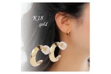 ＜山梨県＞＜ジュエリー＞K10 croissant/クロワッサン ピアス【1604558】