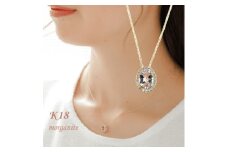 ＜山梨県＞＜ジュエリー＞K18 モルガナイト オーバル ネックレス【1604532】
