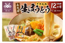 【12ヶ月定期便】かくし甲斐路生ほうとう 4人前（2人前×2）