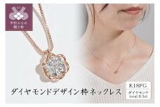 〈 甲府ジュエリー 〉K18（ピンクゴールド）ダイヤモンドデザイン枠ネックレス(0.3ct)