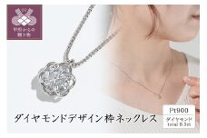 〈 甲府ジュエリー 〉プラチナ ダイヤモンドデザイン枠ネックレス(0.3ct)63-4040