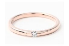〈 甲府ジュエリー 〉【サイズ：7.5号】K10PG 0.05CT ダイヤモンドリング 【R3621DI-R】